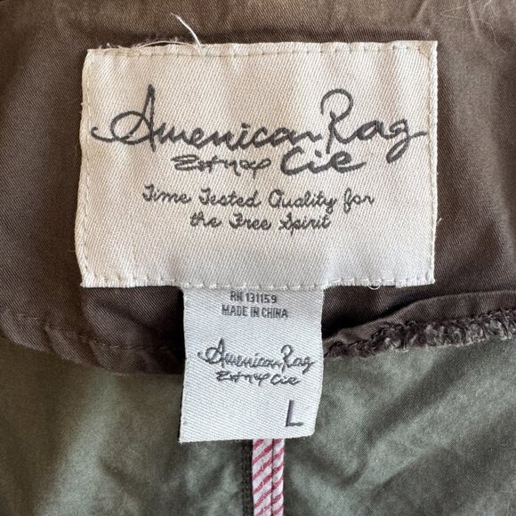 American Rag Light Coat with Hood | Color: Khaki / Olive Green | Size: Large - Picture 4 of 4